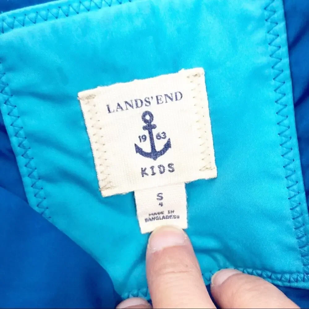 Lands End Blue Puffer Vest Sz S Kids